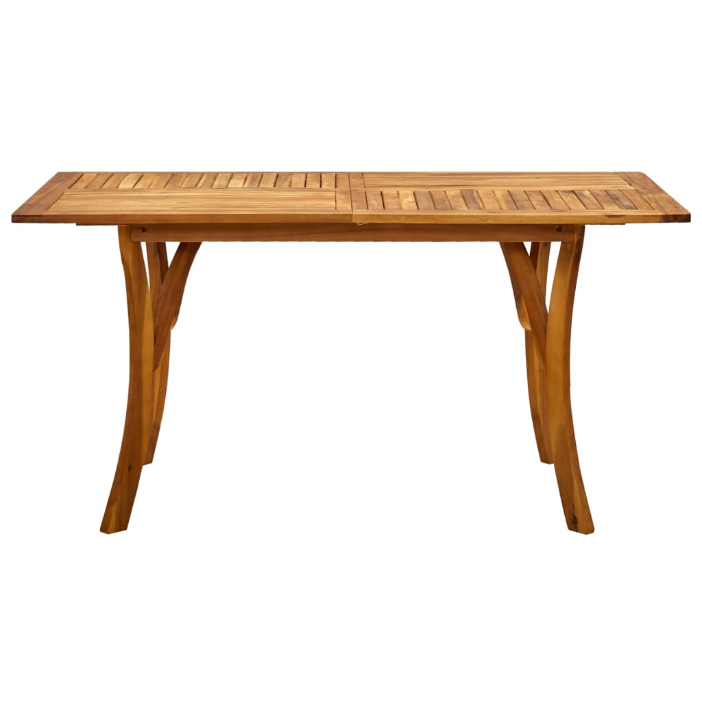 vidaXL Dining Set | Brown | Solid acacia wood, PE rattan, Powder-coated steel