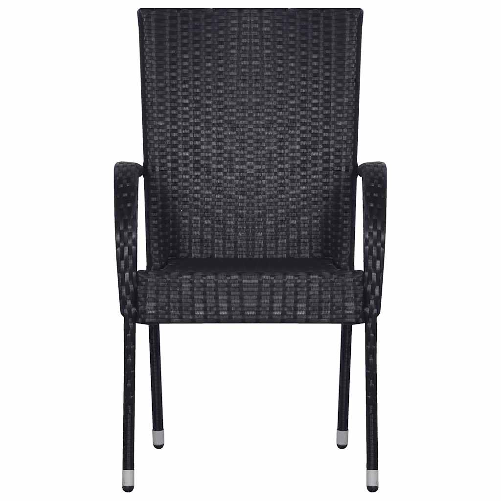 vidaXL 7 Piece Garden Dining Set Black