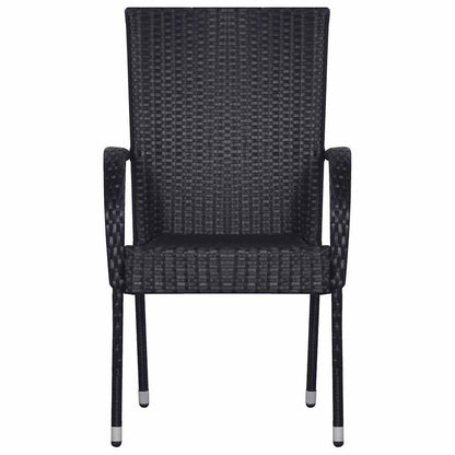 vidaXL 7 Piece Garden Dining Set Black