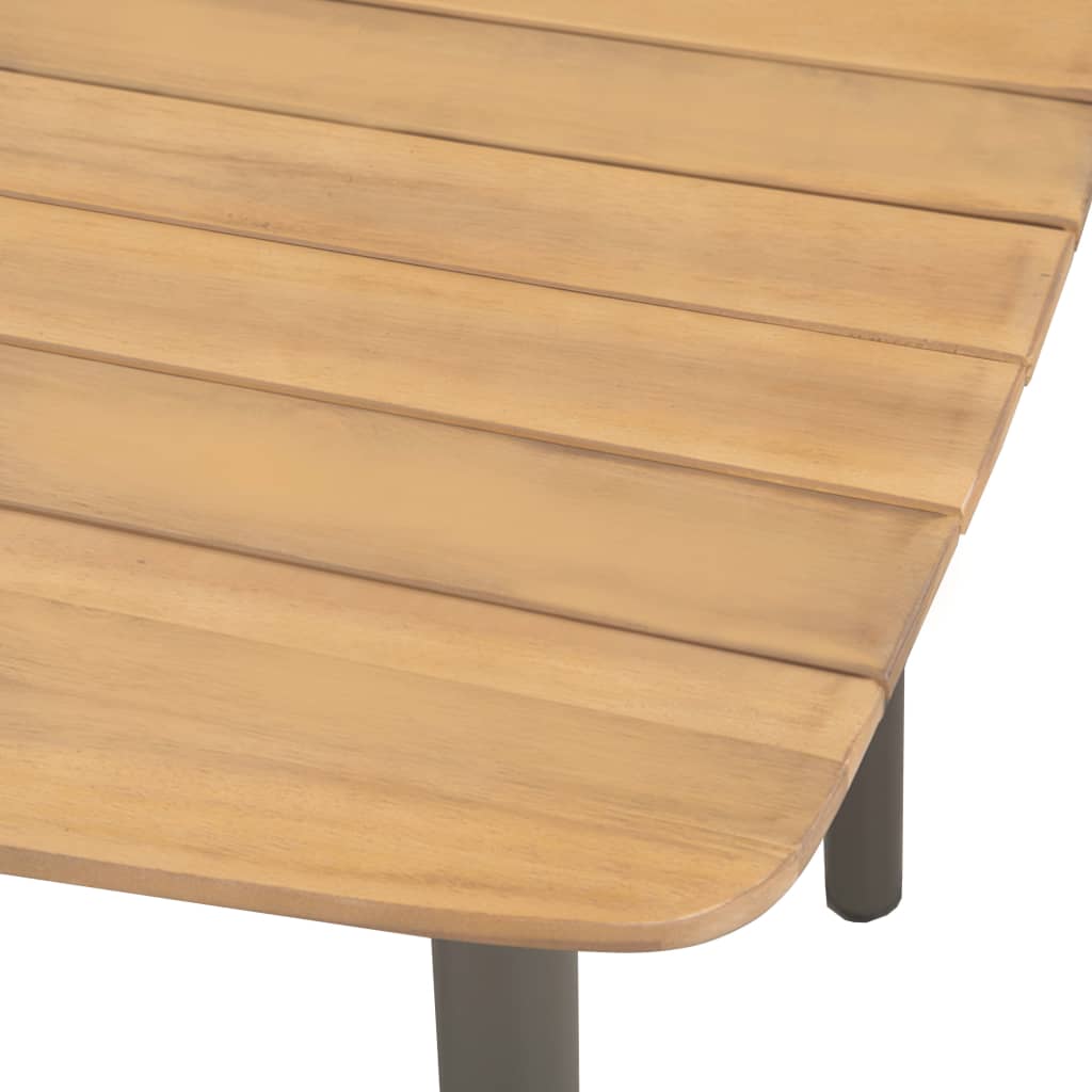 vidaXL Dining Set | Brown | Solid Acacia Wood, PE Rattan, Powder-Coated Steel