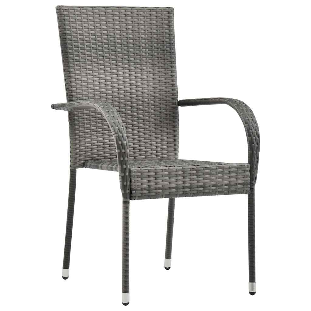 vidaXL Dining Set | Grey | Solid acacia wood | Medium | Stackable