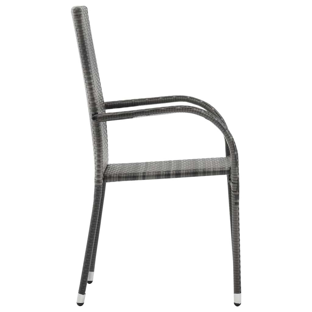 vidaXL Dining Set | Grey | Solid acacia wood | Medium | Stackable