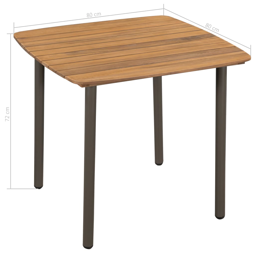 vidaXL Dining Set | Grey | Solid acacia wood, steel, PE rattan | Small