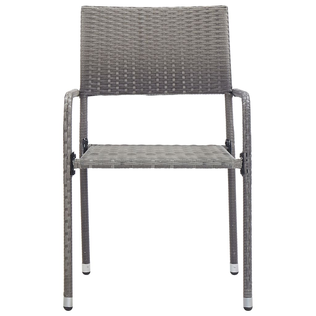 vidaXL Dining Set | Grey | Solid acacia wood, steel, PE rattan | Small