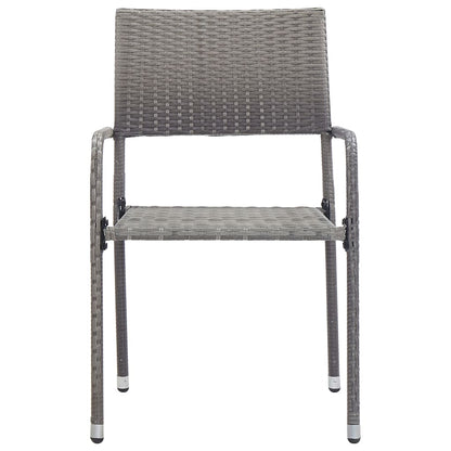 vidaXL Dining Set | Grey | Solid acacia wood, steel, PE rattan | Small