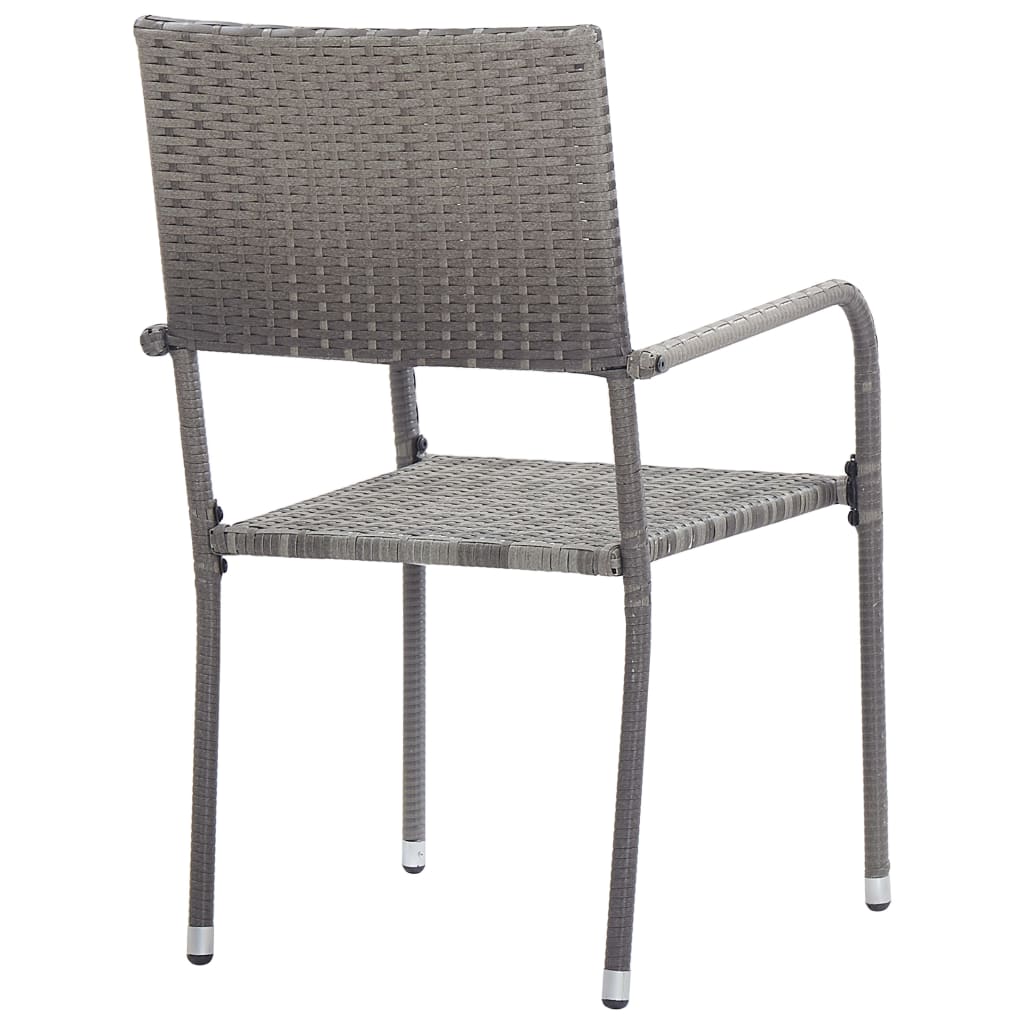 vidaXL Dining Set | Grey | Solid acacia wood, steel, PE rattan | Small