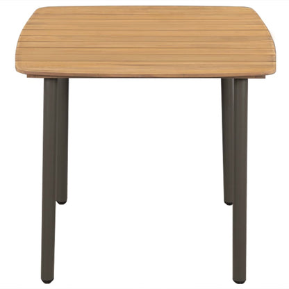 vidaXL Dining Set | Grey | Solid acacia wood, steel, PE rattan | Small