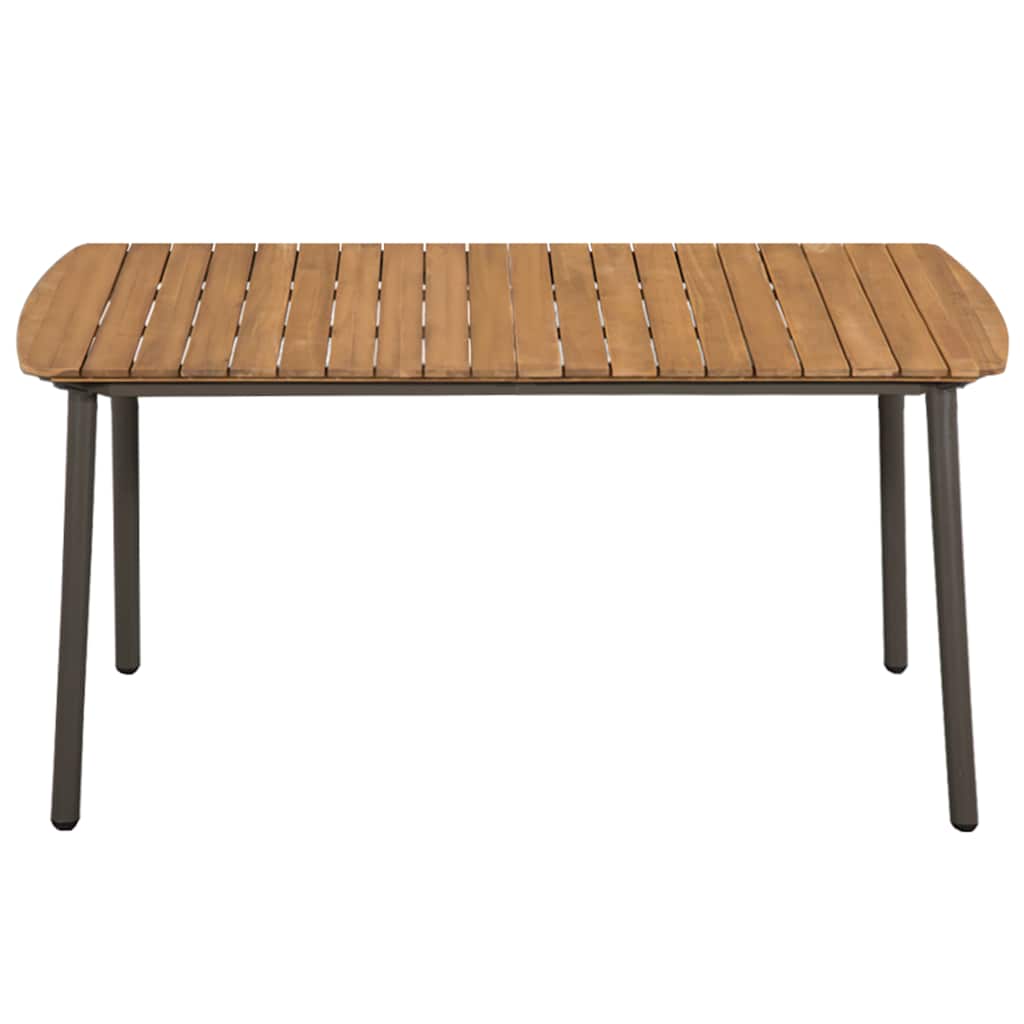 vidaXL Dining Set | Grey, Natural | Solid Acacia Wood, PE Rattan, Steel | Large
