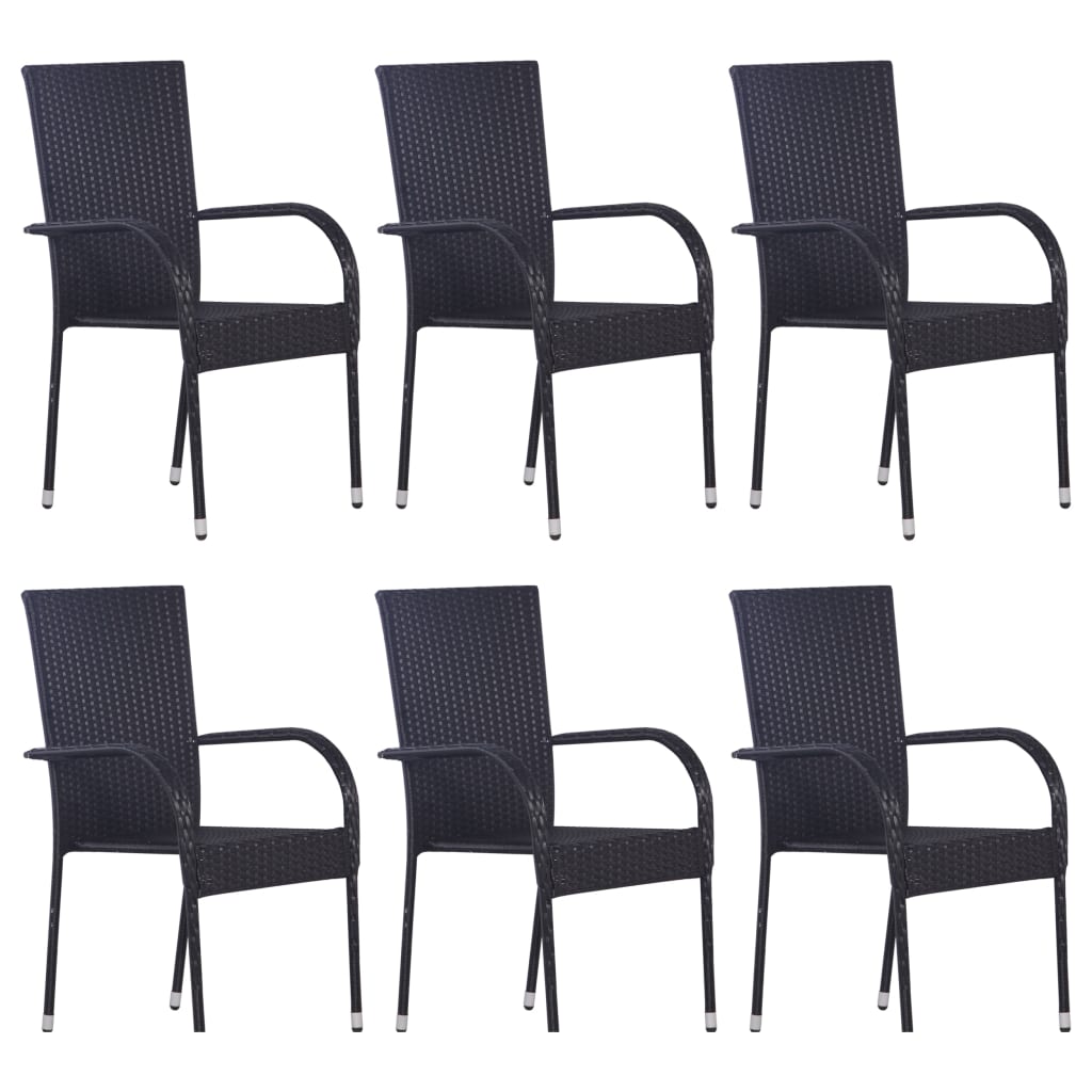 vidaXL Dining Set | Black | Solid Acacia Wood | Stackable | Dining Set