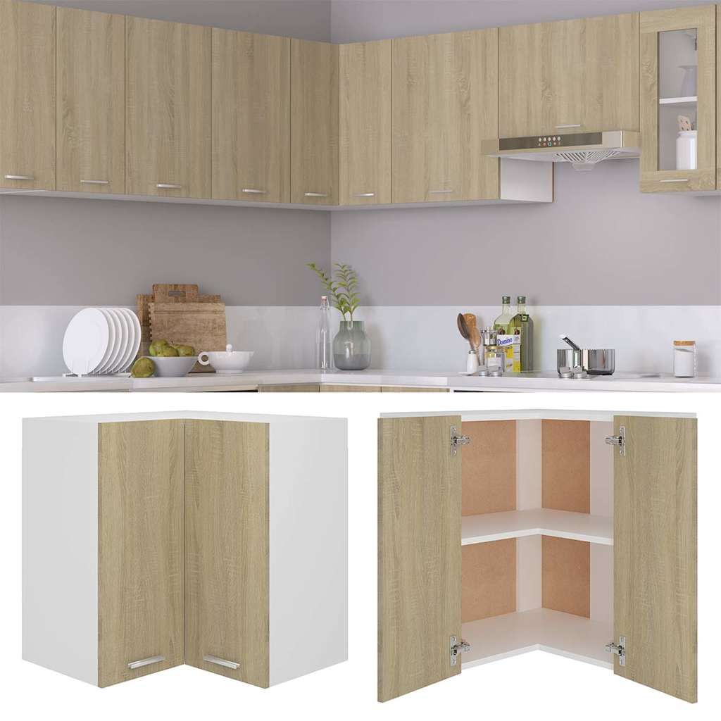 vidaXL Hanging Corner Cabinet "Lyon" Sonoma Oak 57x57x60 cm