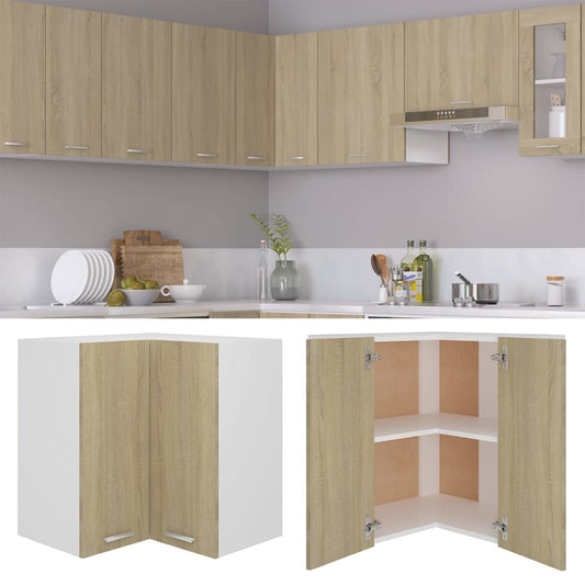 806393 vidaXL Hanging Corner Cabinet "Lyon" Sonoma Oak 57x57x60 cm Engineered Wood