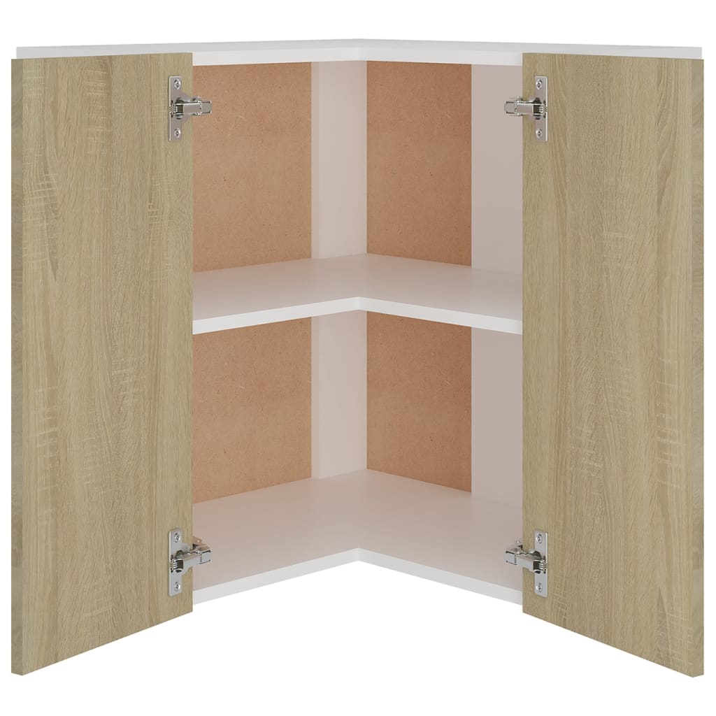 806393 vidaXL Hanging Corner Cabinet "Lyon" Sonoma Oak 57x57x60 cm Engineered Wood