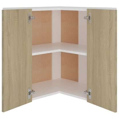 806393 vidaXL Hanging Corner Cabinet "Lyon" Sonoma Oak 57x57x60 cm Engineered Wood