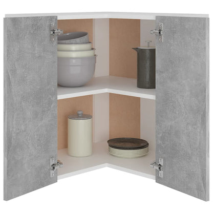 806394 vidaXL Hanging Corner Cabinet "Lyon" Concrete Grey 57x57x60 cm Engineered Wood