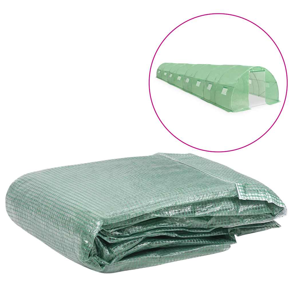 vidaXL Greenhouse Replacement Cover (36 m²) 300x1200x200 cm Green