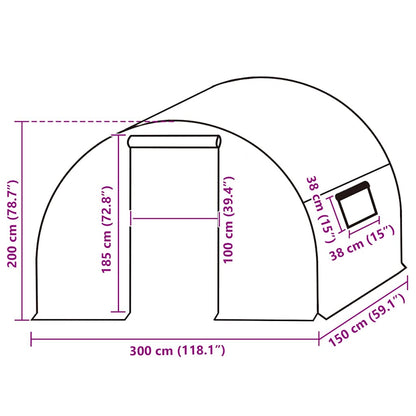 vidaXL Greenhouse Replacement Cover (4.5 m²) 3x1.5x2 m Transparent