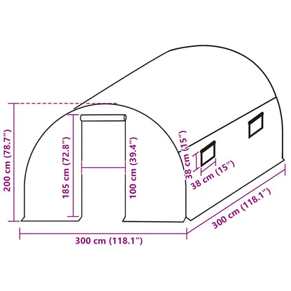 vidaXL Greenhouse Replacement Cover (9 m²) 3x3x2 m Transparent