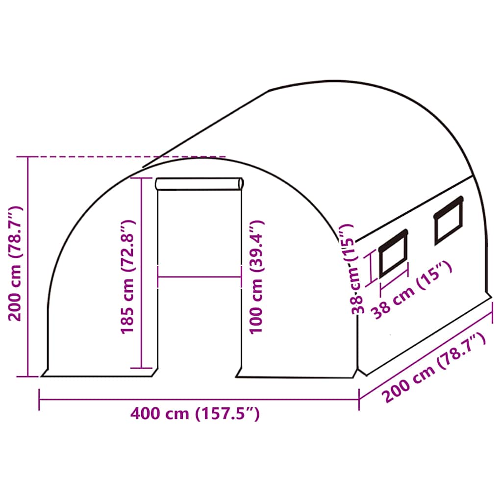 vidaXL Greenhouse Replacement Cover (8 m²)  Green