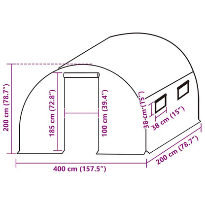 vidaXL Greenhouse Replacement Cover (8 m²)  Green