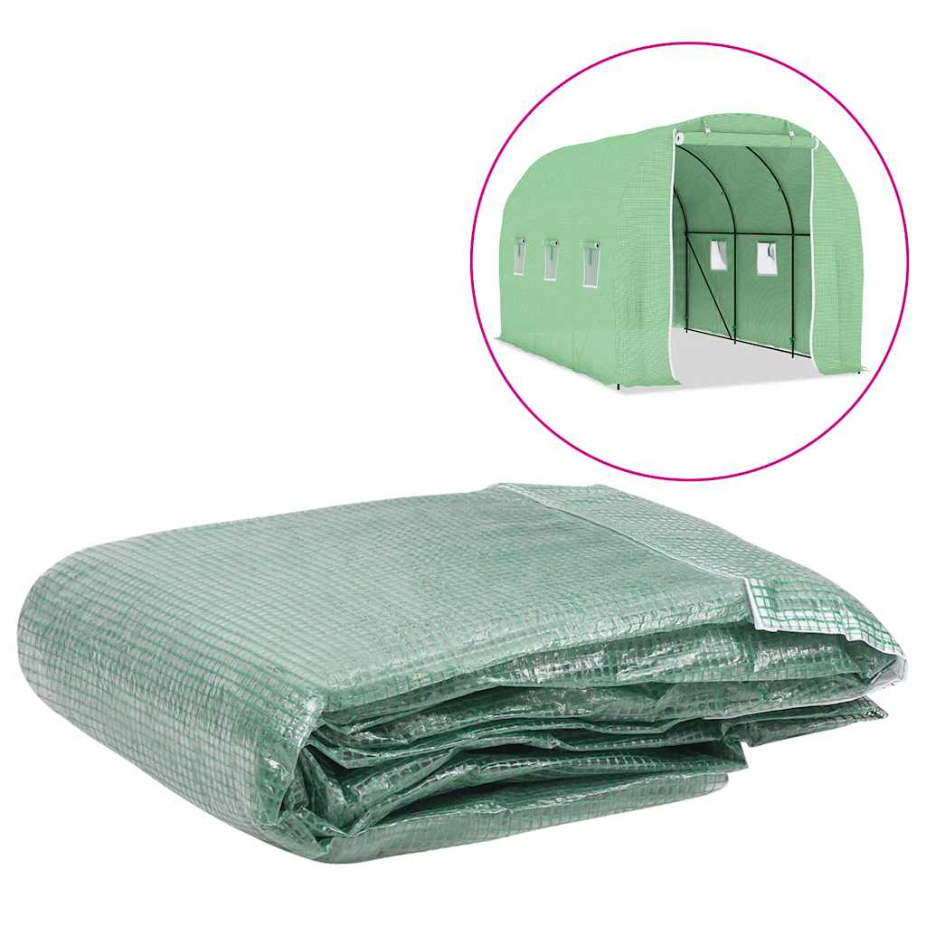 vidaXL Greenhouse Replacement Cover (6.86 m²) 200x343x200 cm Green