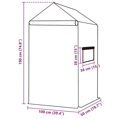 vidaXL Greenhouse Replacement Cover (0.5 m²) 50x100x190 cm Green