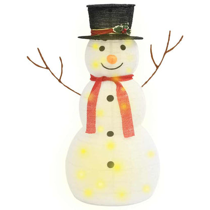 329760 vidaXL Decorative Christmas Snowman Figure with LED Luxury Fabric 90cm