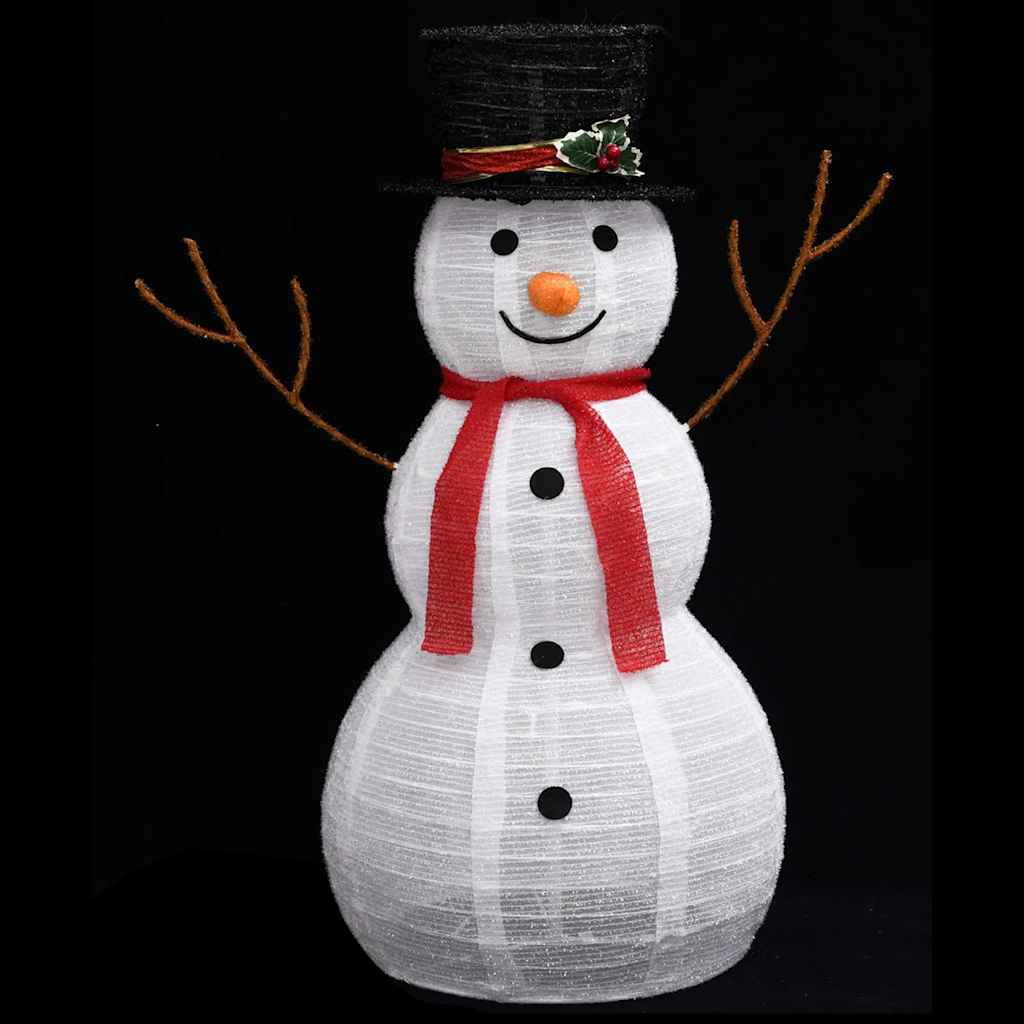 329760 vidaXL Decorative Christmas Snowman Figure with LED Luxury Fabric 90cm
