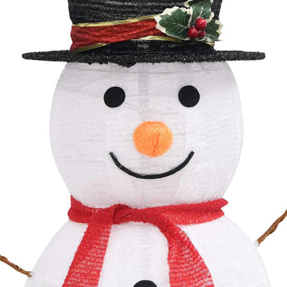 329760 vidaXL Decorative Christmas Snowman Figure with LED Luxury Fabric 90cm