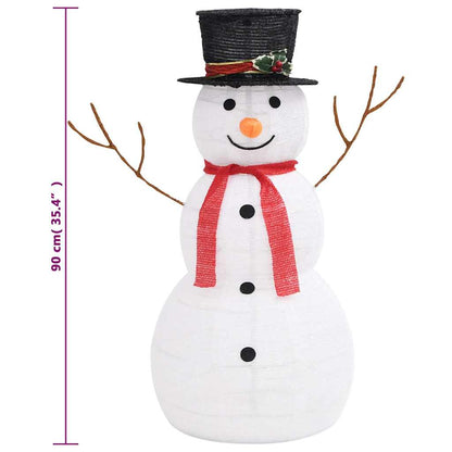 329760 vidaXL Decorative Christmas Snowman Figure with LED Luxury Fabric 90cm