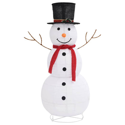 329761 vidaXL Decorative Christmas Snowman Figure LED Luxury Fabric 120cm