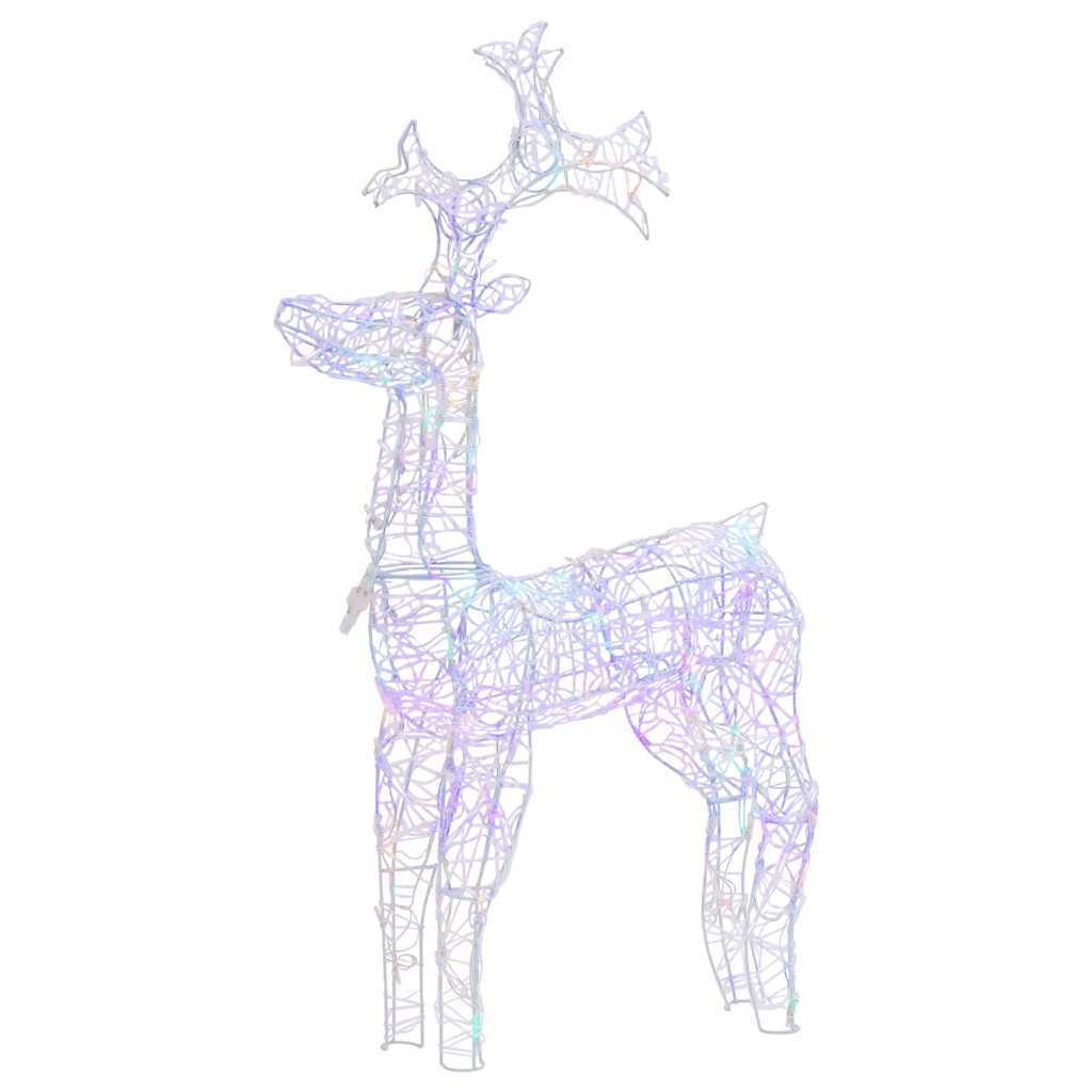 329780 vidaXL Reindeer Christmas Decoration 90 LEDs 60x16x100 cm Acrylic