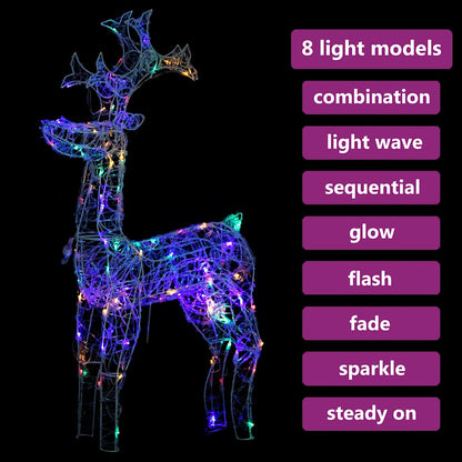 329780 vidaXL Reindeer Christmas Decoration 90 LEDs 60x16x100 cm Acrylic
