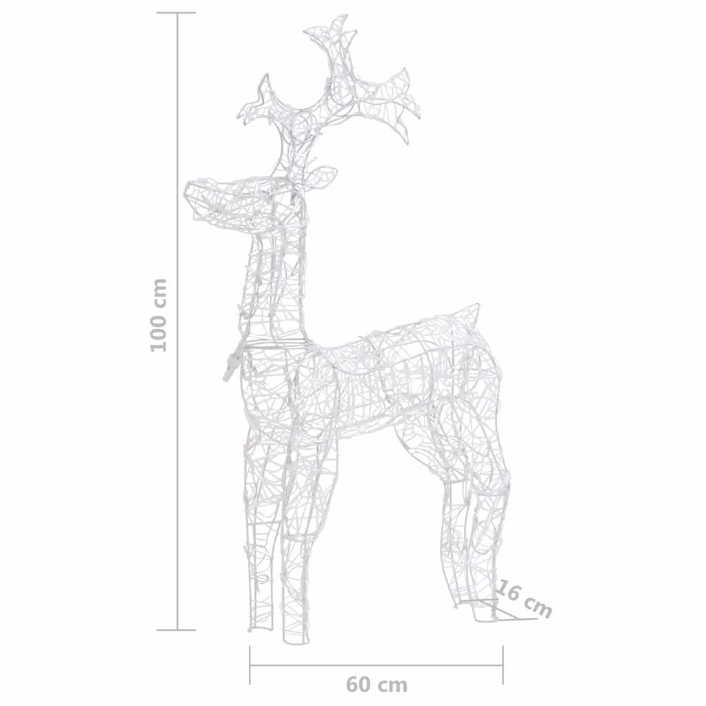 329780 vidaXL Reindeer Christmas Decoration 90 LEDs 60x16x100 cm Acrylic