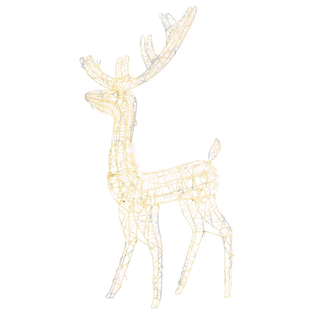 vidaXL Acrylic Reindeer Christmas Decoration 140 LEDs 128cm Warm White