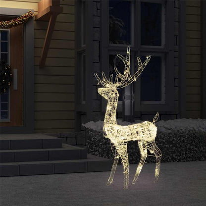 vidaXL Acrylic Reindeer Christmas Decoration 140 LEDs 128cm Warm White