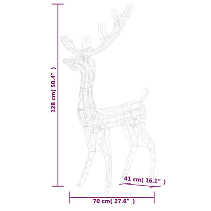 vidaXL Acrylic Reindeer Christmas Decoration 140 LEDs 128cm Warm White