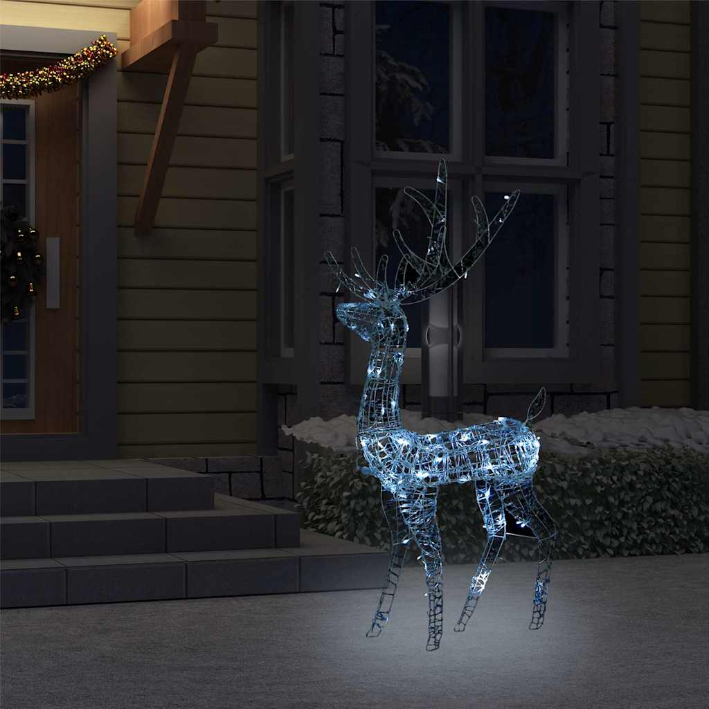 vidaXL Acrylic Reindeer Christmas Decoration 140 LEDs 120 cm Cold White