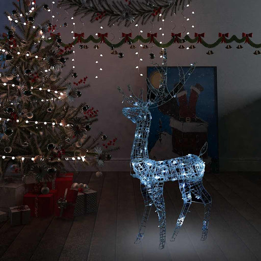 vidaXL Acrylic Reindeer Christmas Decoration 140 LEDs 128 cm Cold White