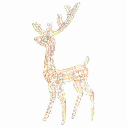 vidaXL Acrylic Reindeer Christmas Decoration 140 LEDs 128cm Colourful