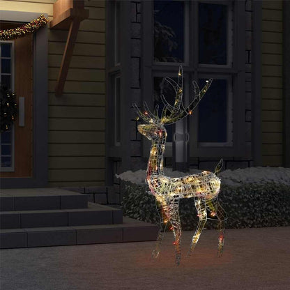 vidaXL Acrylic Reindeer Christmas Decoration 140 LEDs 128cm Colourful