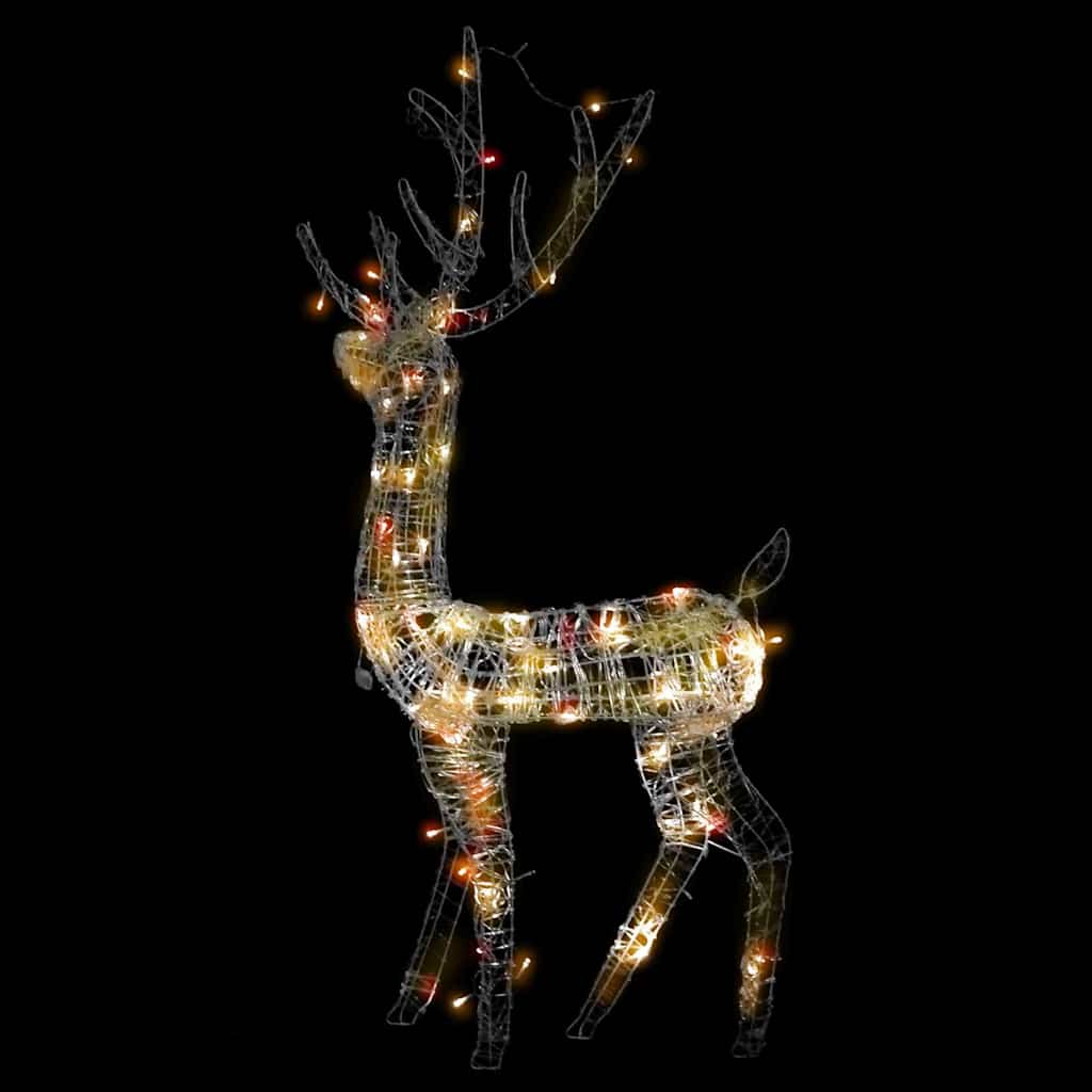 vidaXL Acrylic Reindeer Christmas Decoration 140 LEDs 128cm Colourful