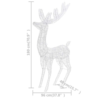 329786 vidaXL XXL Acrylic Christmas Reindeer 250 LED 180 cm Cold white