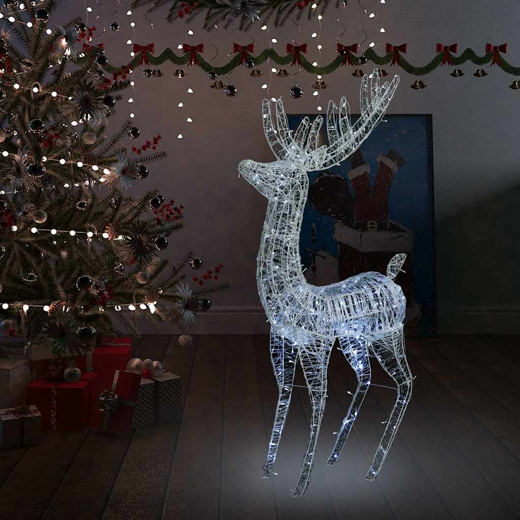 329786 vidaXL XXL Acrylic Christmas Reindeer 250 LED 180 cm Cold white