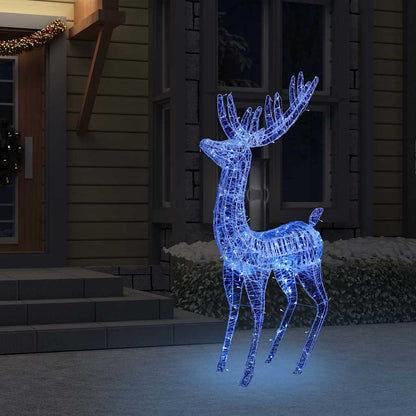 329787 vidaXL XXL Acrylic Christmas Reindeer 250 LED 180 cm Blue
