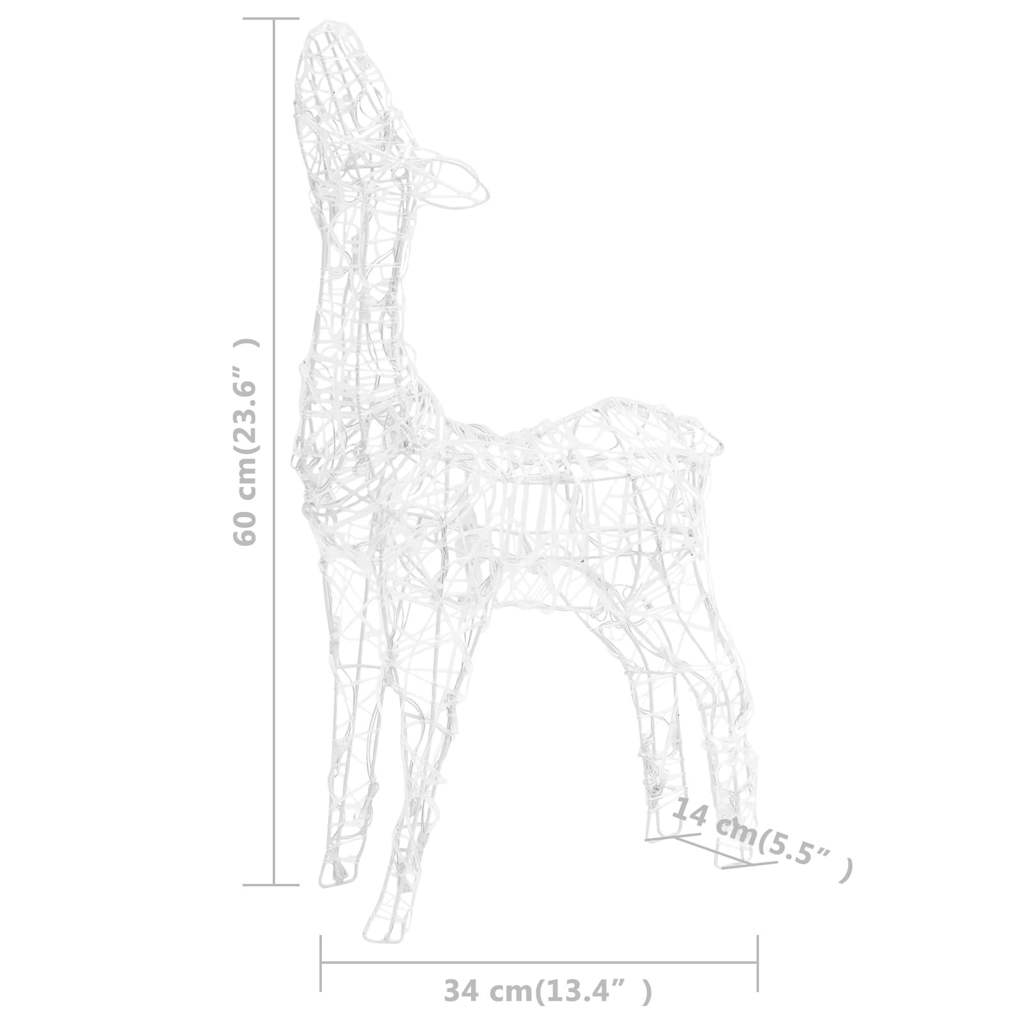 vidaXL Acrylic Reindeer Family Christmas Decoration 160 LED Warm White