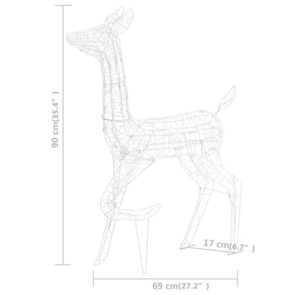 vidaXL Acrylic Reindeer Family Christmas Decoration 160 LED Cold White