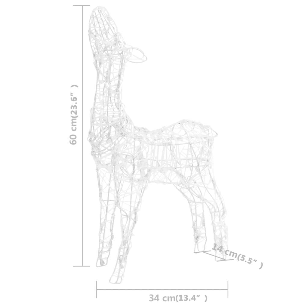 vidaXL Acrylic Reindeer Family Christmas Decoration 160 LED Cold White