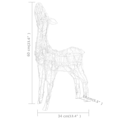 vidaXL Acrylic Reindeer Family Christmas Decoration 160 LED Cold White