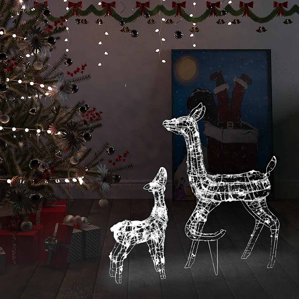 vidaXL Acrylic Reindeer Family Christmas Decoration 160 LED Cold White