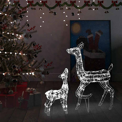 vidaXL Acrylic Reindeer Family Christmas Decoration 160 LED Cold White